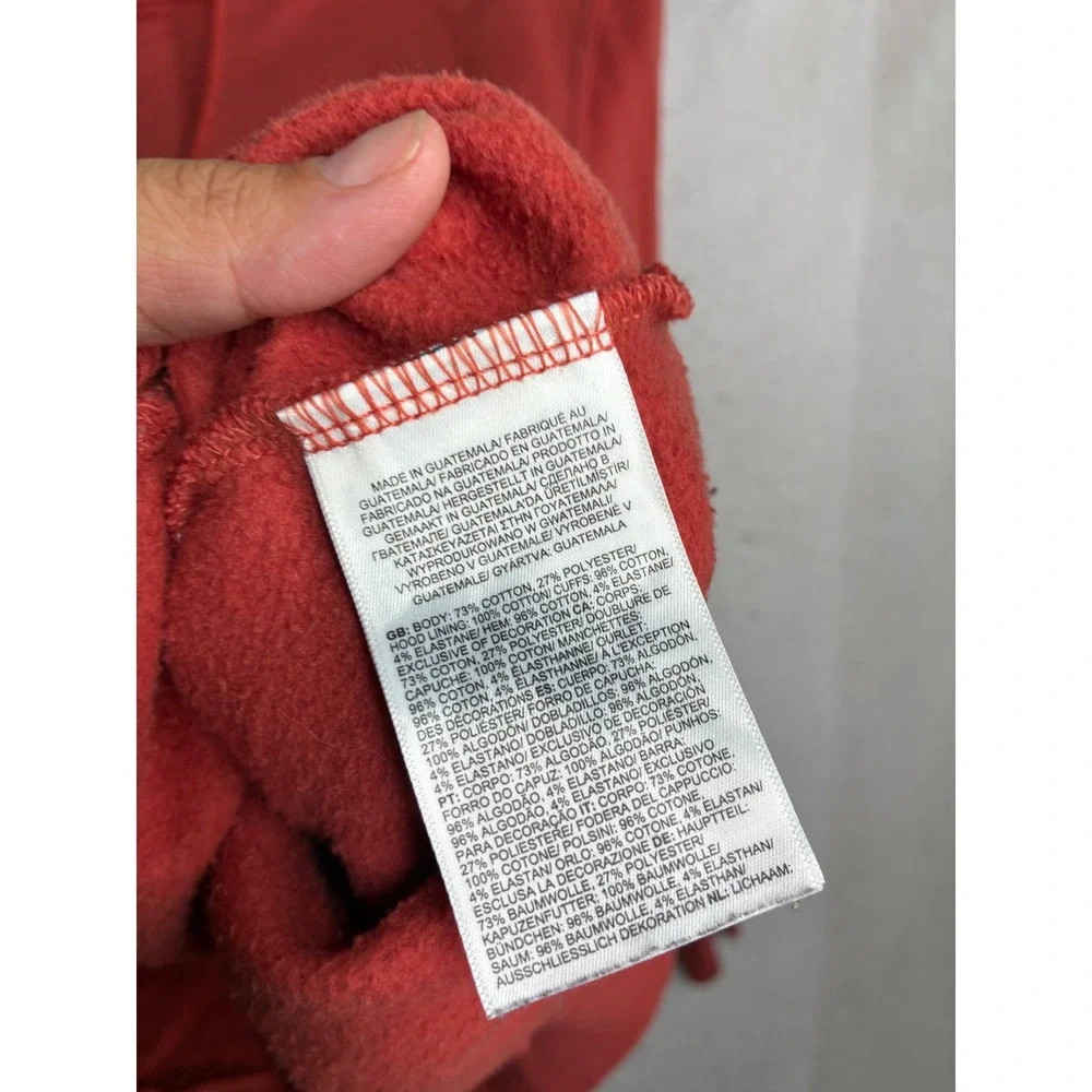The North Face Mens Red Graphic Pullover Hoodie Never Stop Exploring Size M